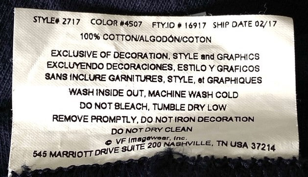 Chicago Bears NFL 2017 Adult Medium Navy Used LS T-Shirt