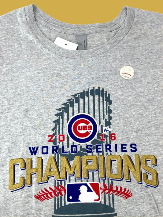 Chicago Cubs MLB 2016 World Champions Women's Gray NOS T-Shirt