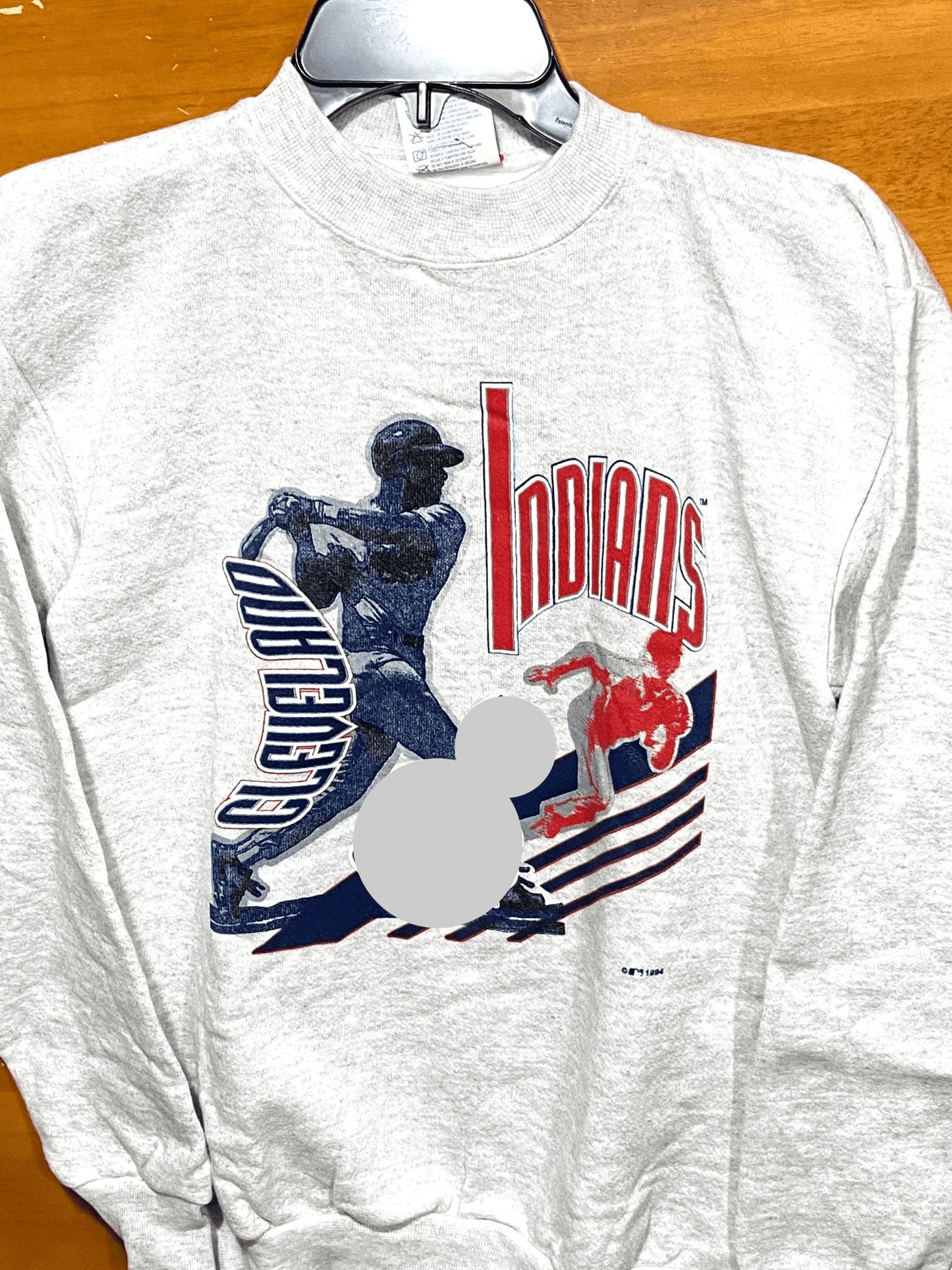 Cleveland Indians Vintage MLB 1994 NOS Youth "Batter" Sweatshirt w/Former Logo