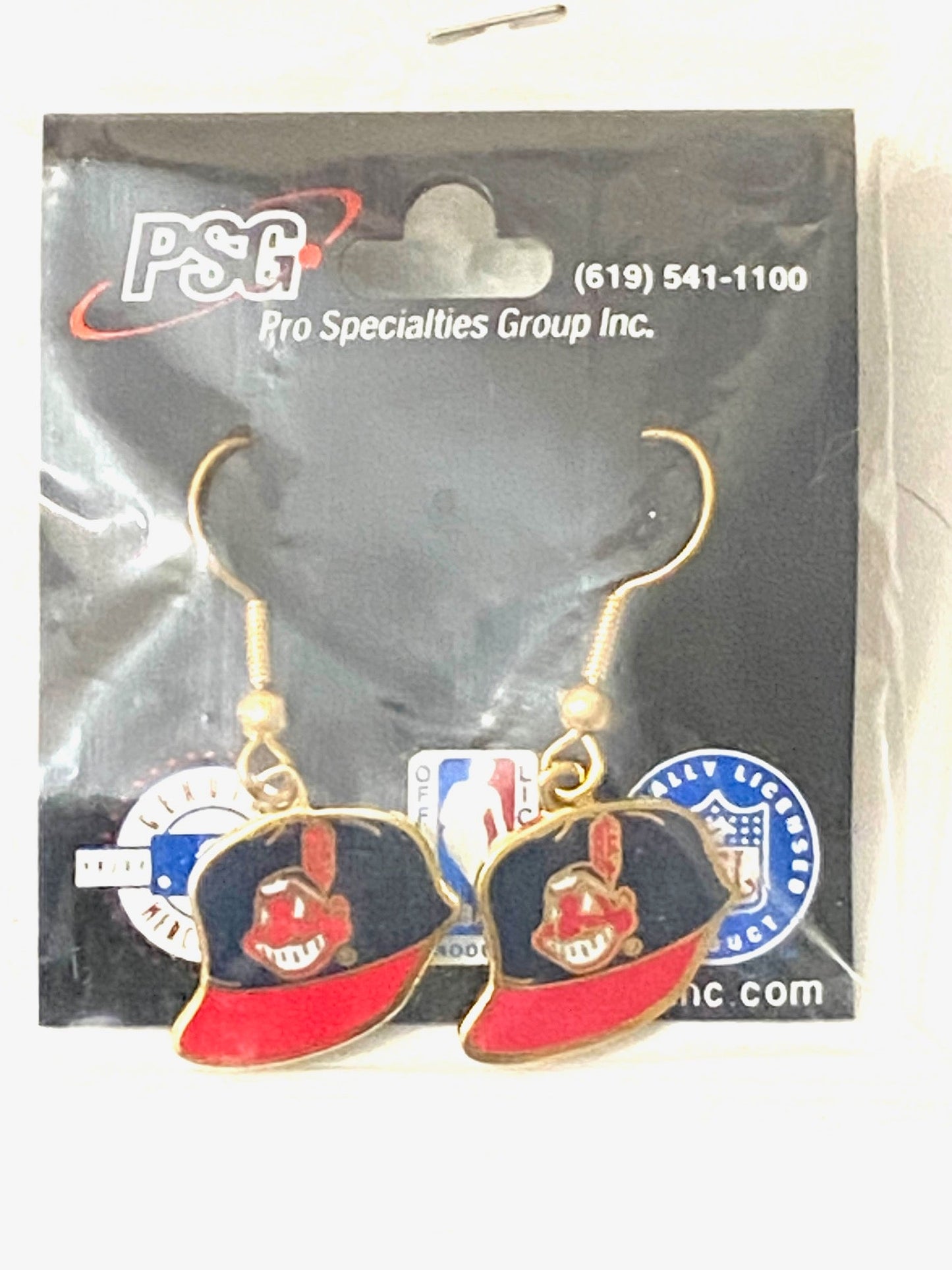 Cleveland Indians Vintage MLB Late '90s NOS Ballcap Dangle Earrings