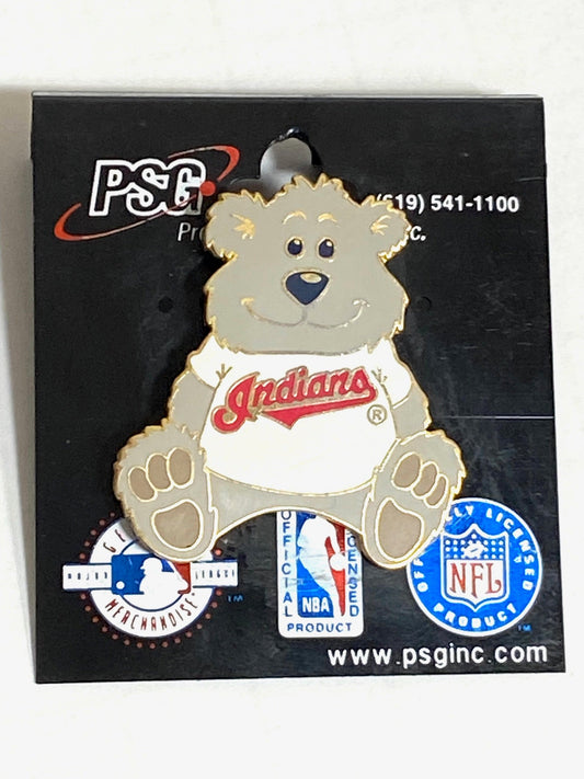 Cleveland Indians Vintage MLB NOS Late '90s Teddy Bear Lapel Pin