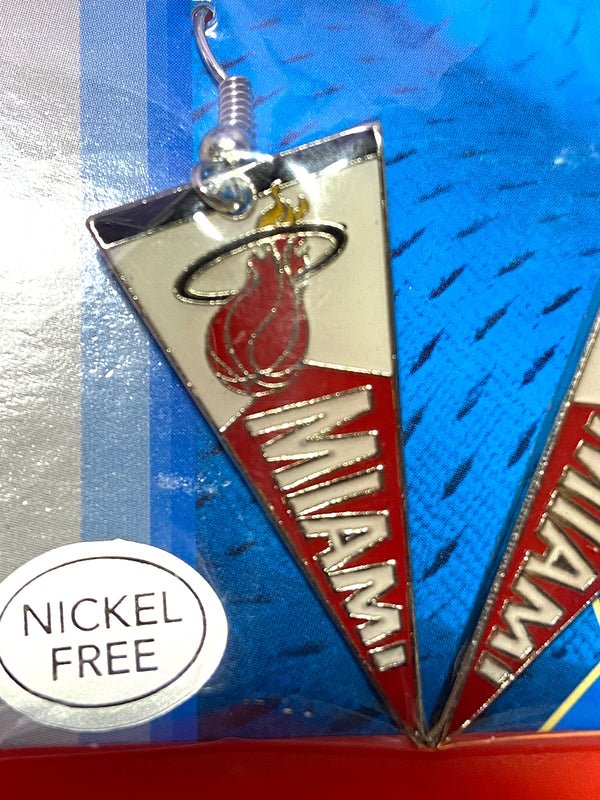 Miami Heat 2010 NBA "Pennant" NOS Dangle Earrings