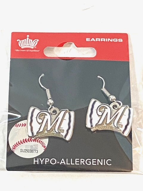 Milwaukee Brewers 2013 MLB "M" NOS Dangle Earrings