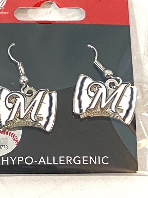 Milwaukee Brewers 2013 MLB "M" NOS Dangle Earrings