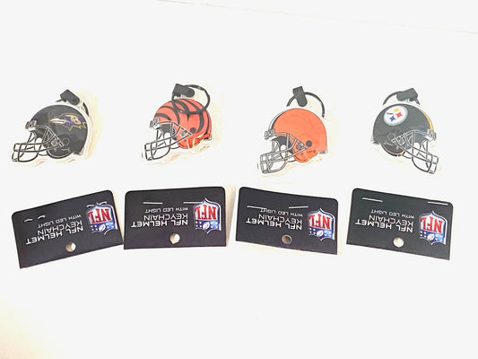 NFL Team Football Helmet NOS Keychain W/LED Light