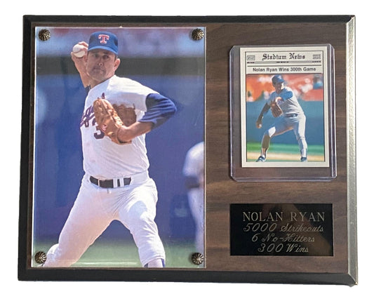Nolan Ryan 1990 Commemorative Used Wood Wall Plaque