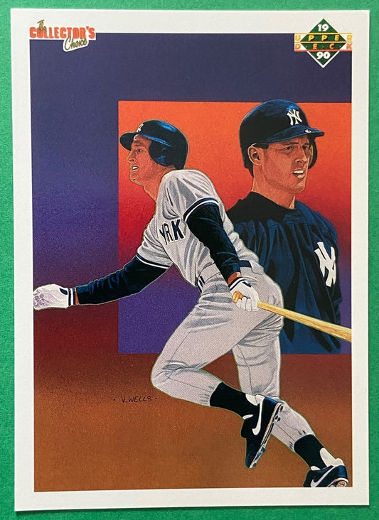 A collectible sports card featuring Steve Sax of the New York Yankees, number 18, from the 1990 Upper Deck set.