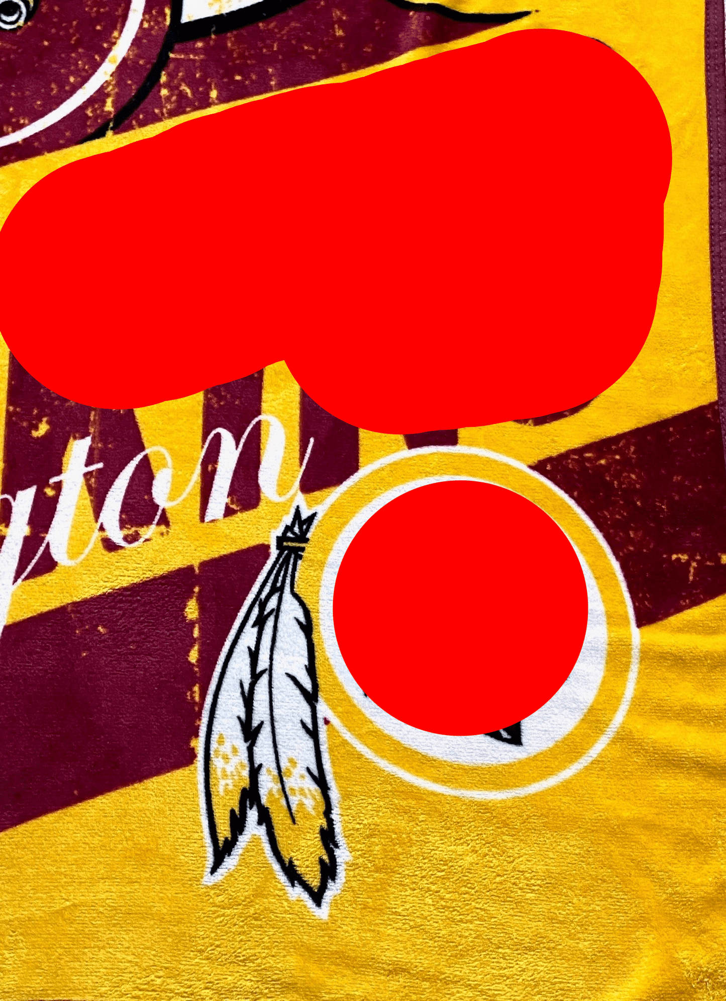 Washington Football Team NFL Vintage Terrycloth Used Blanket/Throw w/Former Name