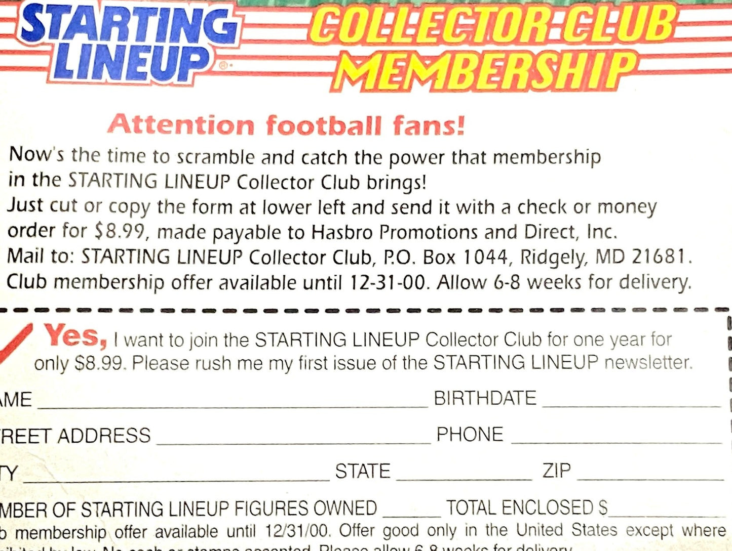 Charlie Batch 1999-2000 NFL Detroit Lions Starting Lineup NOS Figurine