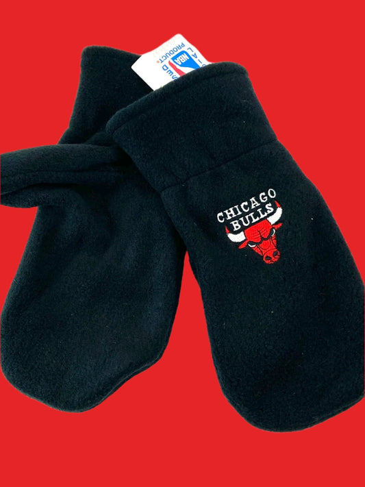Chicago Bulls Vintage NBA Adult Black Fleece NOS Mittens