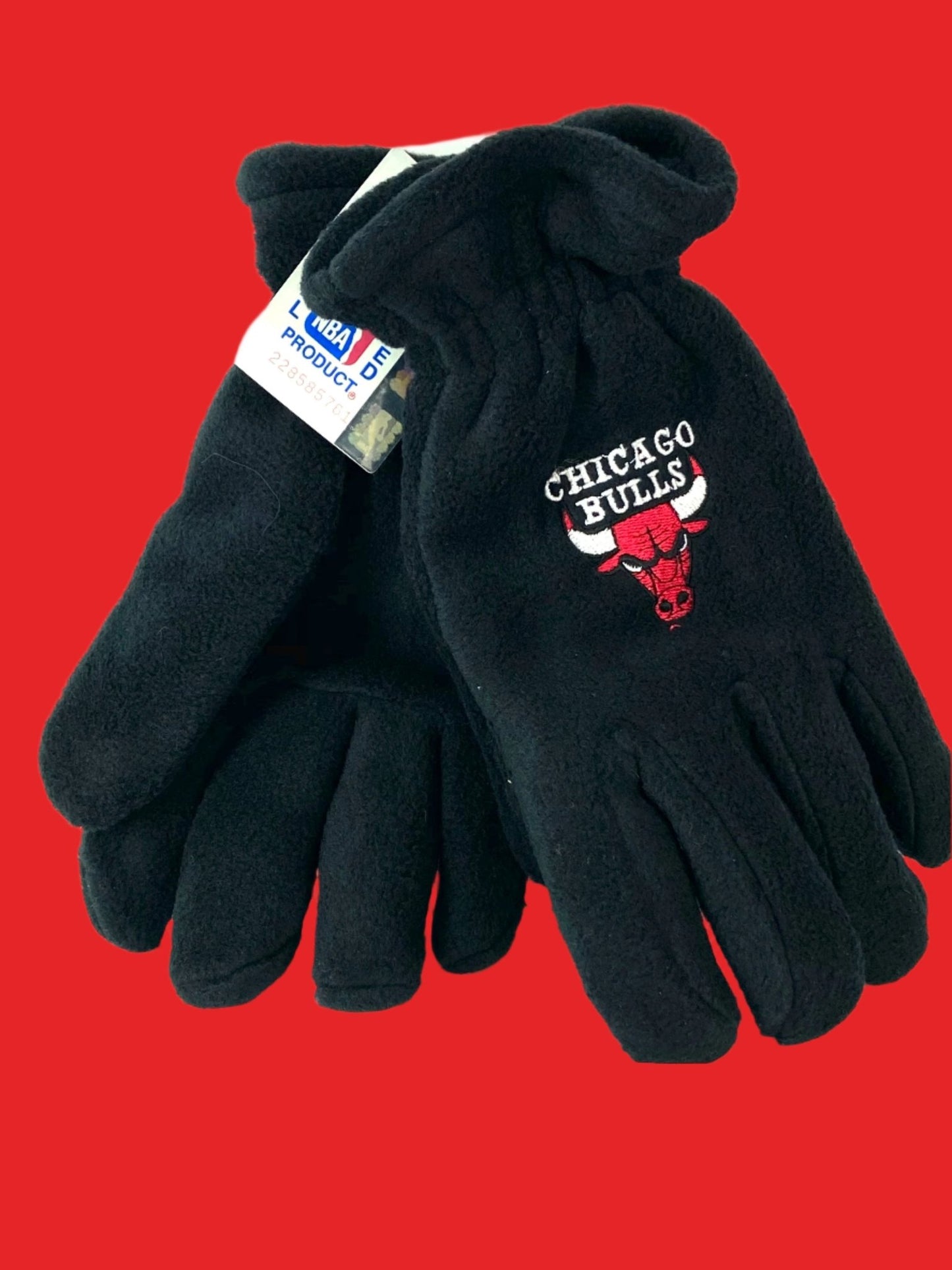 Chicago Bulls Vintage NBA Men's Black Fleece NOS Gloves
