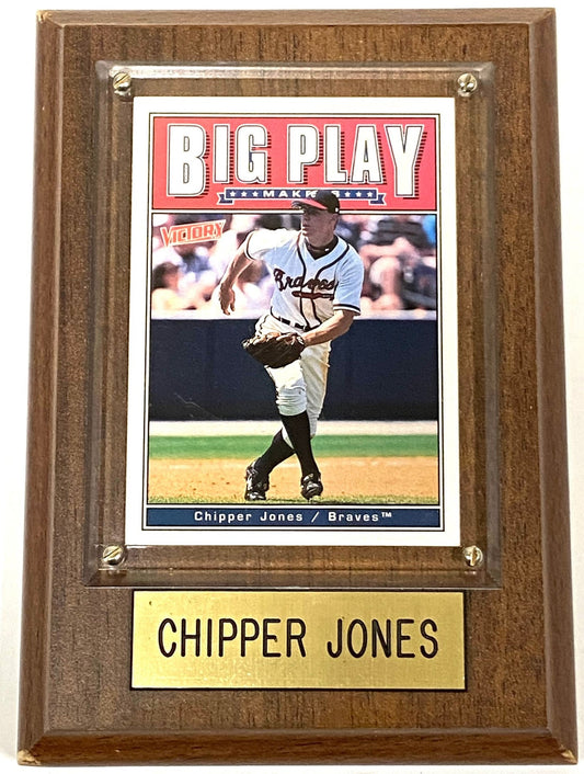 Chipper Jones 1999 MLB Used Plaque Big Play Maker Victory Card
