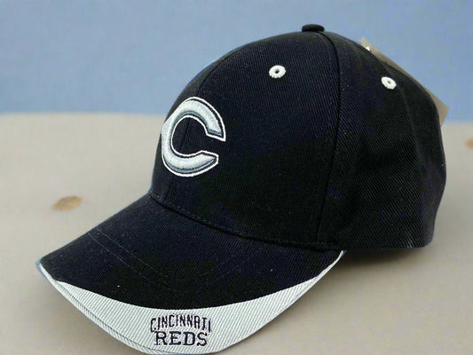 Cincinnati Reds Vintage MLB Black NOS Cap w/"Silver C"