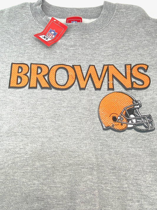 Cleveland Browns NFL 1999 Vintage Gray NOS Sweatshirt Size XL