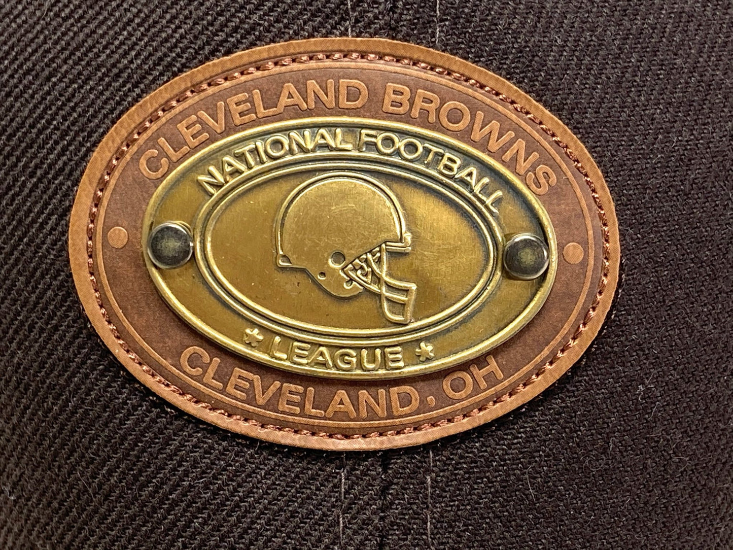 Cleveland Browns Vintage NFL 20% Wool Stamped Metal NOS Logo Cap