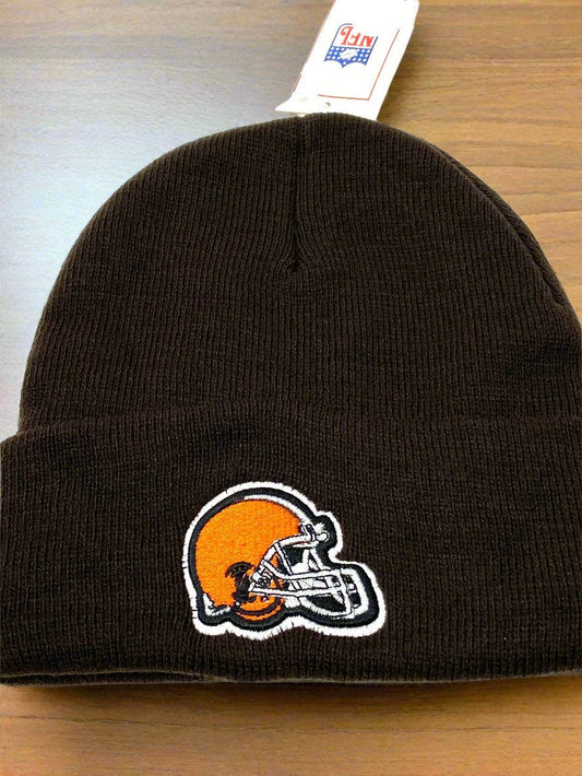 Cleveland Browns Vintage NFL Brown Cuffed Knit Logo NOS Hat
