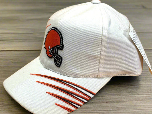 Cleveland Browns Vintage NFL White 20% Wool Logo NOS Stripe Cap