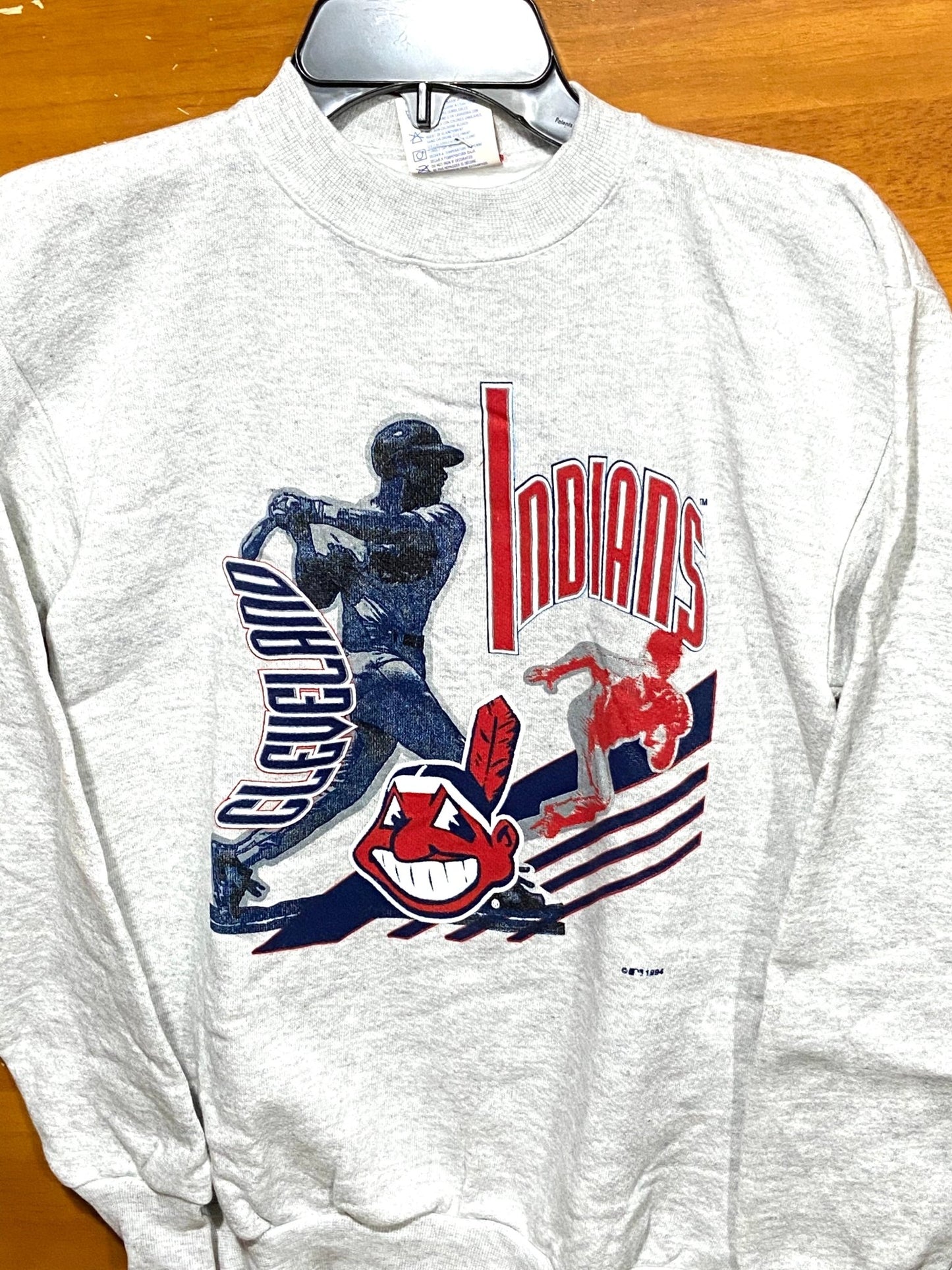 Cleveland Indians Vintage MLB 1994 NOS Youth "Batter" Sweatshirt