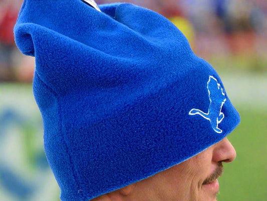 Detroit Lions Vintage NFL Blue "Tall" Cuffless Fleece NOS Hat