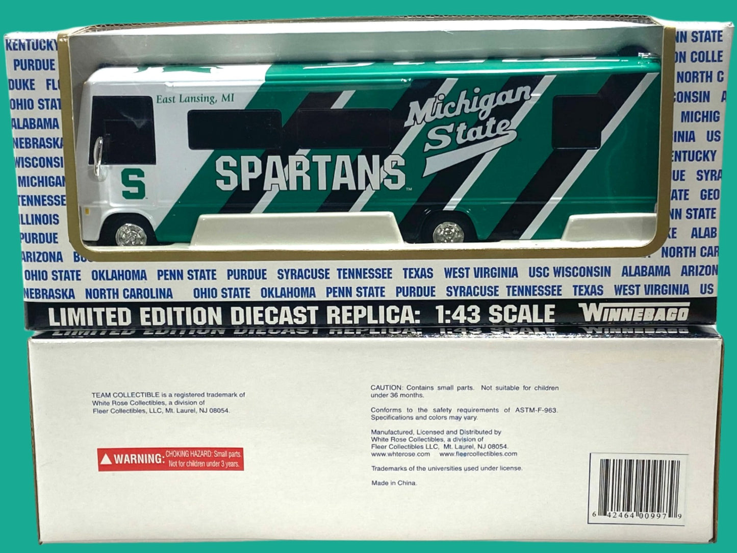 Michigan State Spartans Vintage 2001 NCAA 1:43 NOS Winnebago