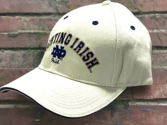 Notre Dame Vintage Adult NCAA Cotton White NOS Logo Cap