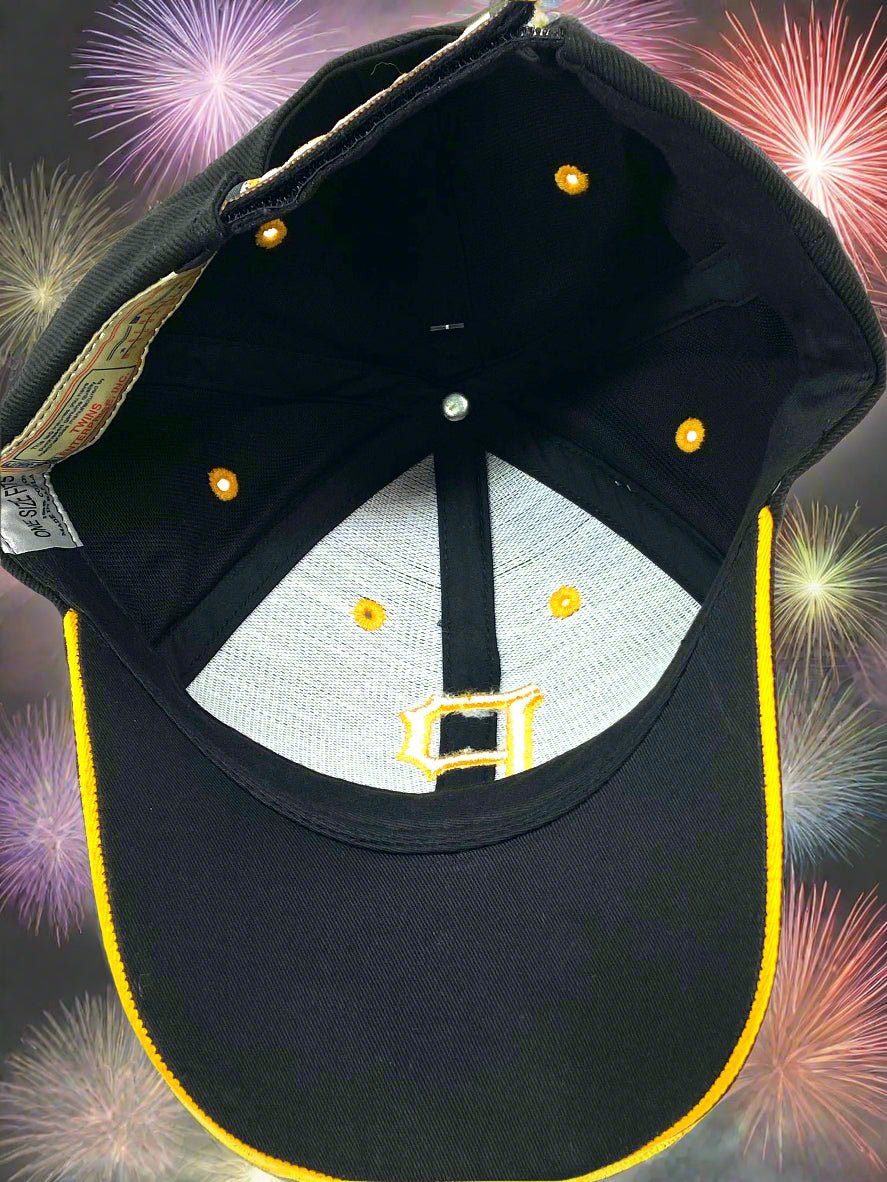 Pittsburgh Pirates NOS Vintage MLB Black "Clutch" Logo Hat by Twins Enterprise