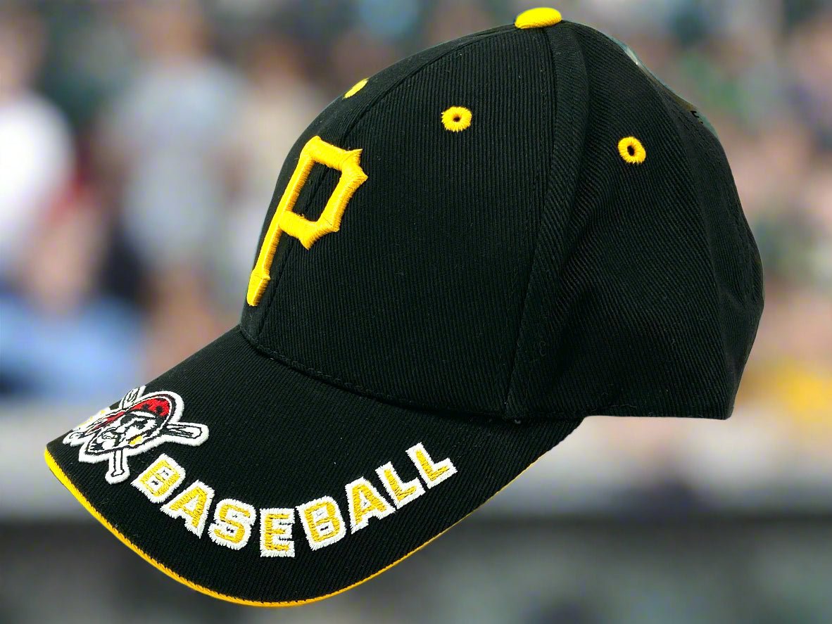 Pittsburgh Pirates NOS Vintage MLB Black "Clutch" Logo Hat by Twins Enterprise