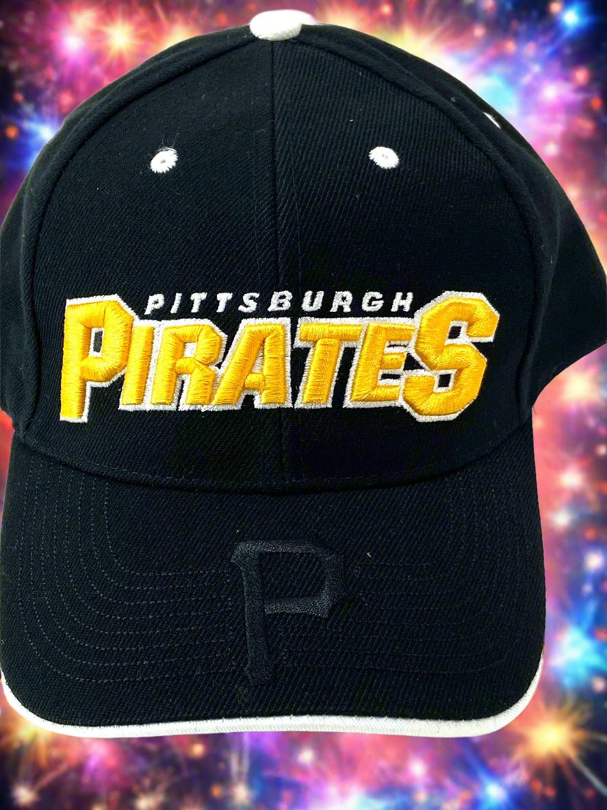 Pittsburgh Pirates NOS Vintage MLB "Black P" 20% Wool Hat